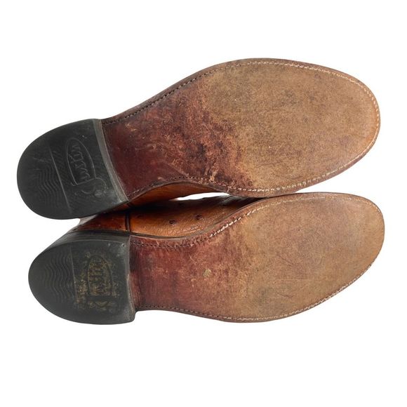 Justin 3186 Men's Exotic Roper Boot with Cognac Full Quill Ostrich & a Roper Toe - Picture 7 of 11